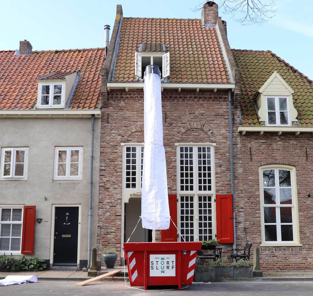 Stortslurf in gebruik